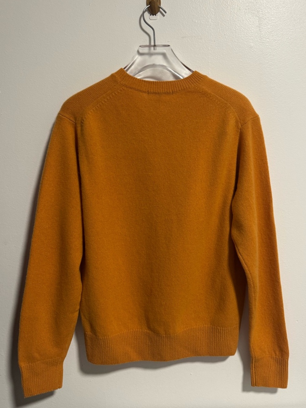 Uniqlo Mustard Orange Crewneck Sweater Size M Soft Knit Minimalist - Picture 2 of 6
